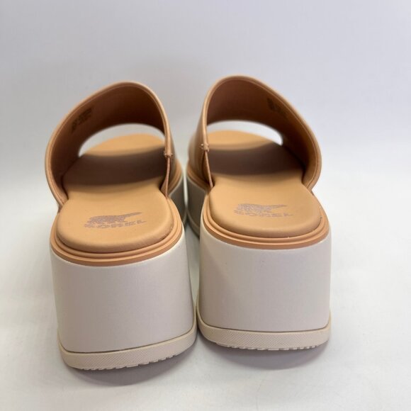 Sorel Dayspring Slide Sandal Size 8.5 Tan Leather Platform Comfort Casual Shoe - Picture 5 of 15
